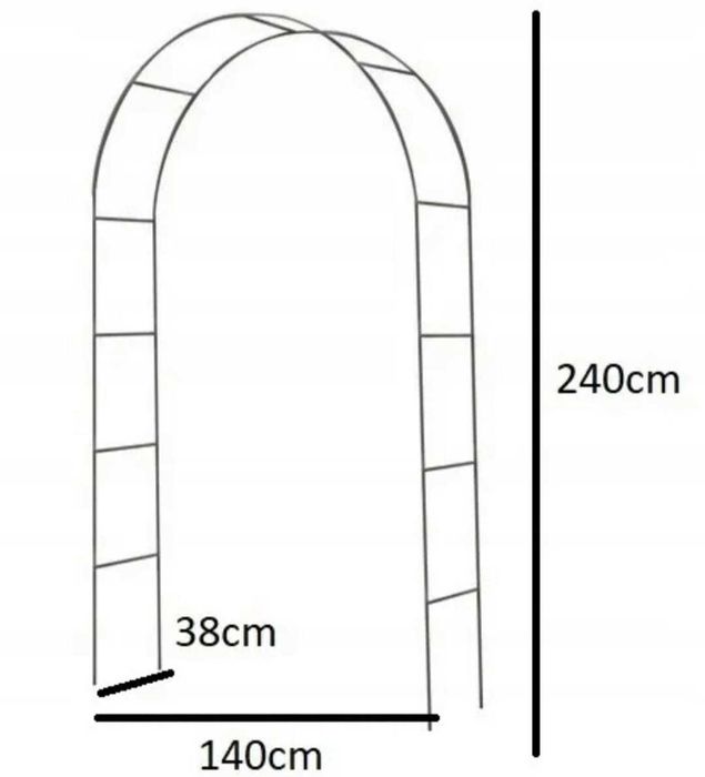Pergola Ogrodowa ŁUKOWA 240 cm Mocna Nowa KOTWY GRATIS! WYSYŁKA 24H!