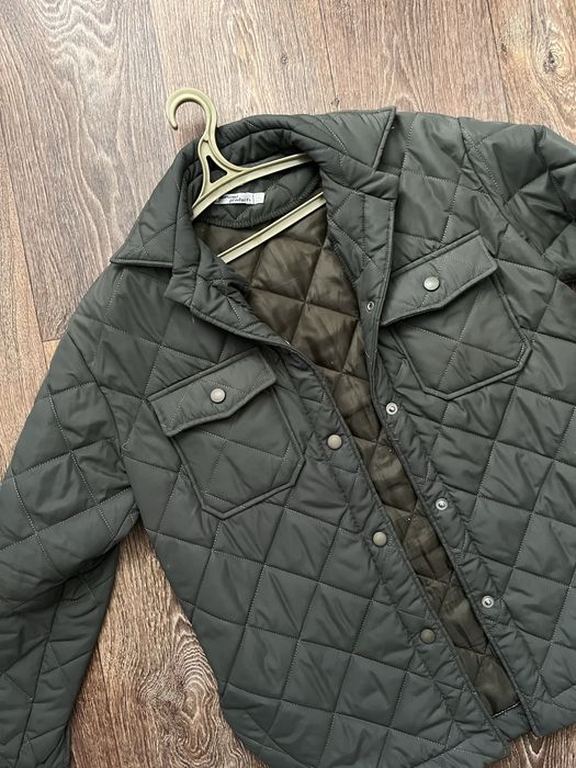 Стеганная куртка рубашка хаки 38-40р