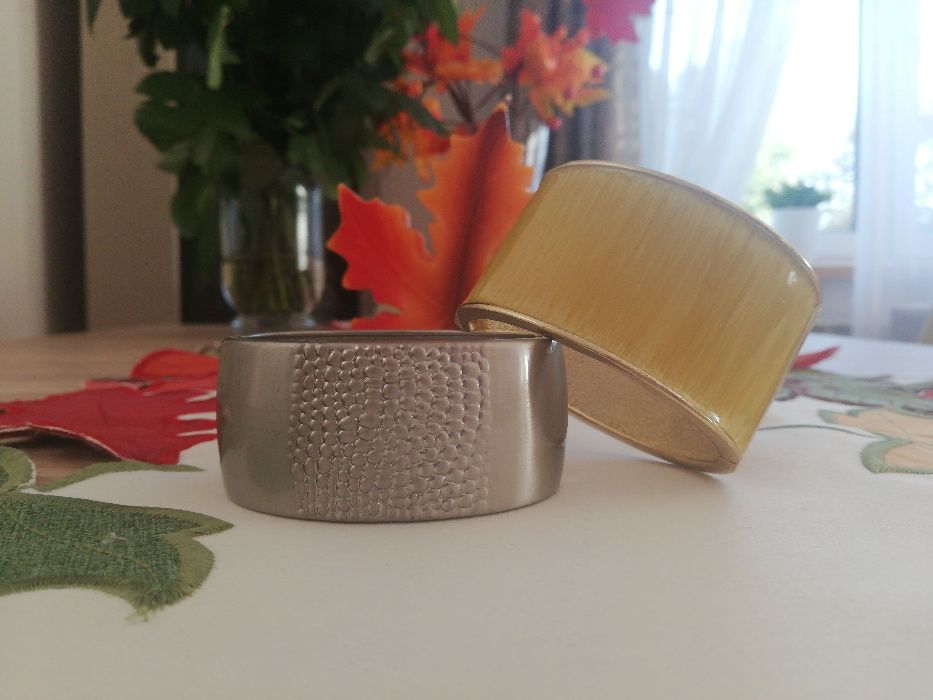 Złota miodowa szeroka bransoletka bransoleta