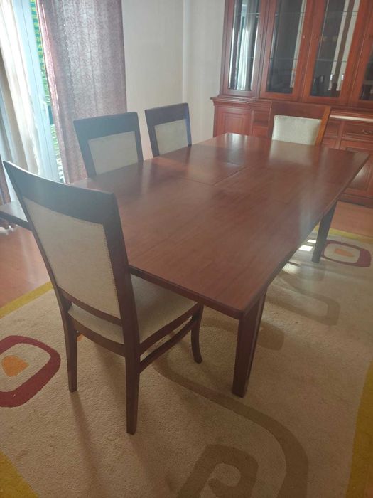 Móvel de Sala com Mesa de Jantar e 6 Cadeiras e Bar