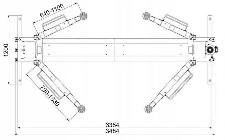Podnośnik dwukolumnowy 4T AUTOMAT ramiona 3×3 BestL RAMOWY SYSTEM APS