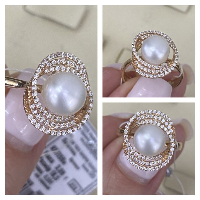 Сережки перли золото 585