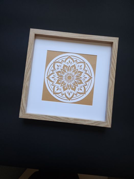 Obraz mandala boho ręcznie wycinana dekoracja na prezent
