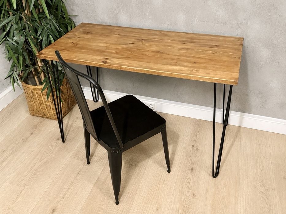 mesa secretaria consola metal madeira industrial rustica