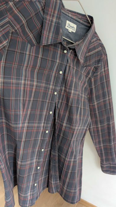 Koszula w kratę wrangler western perłowe zatrzaski XL