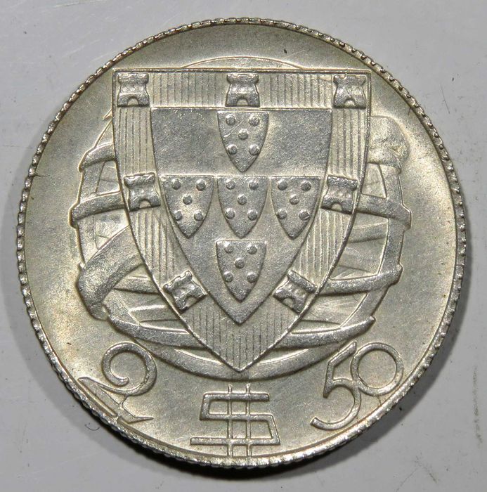 Moeda Republica - 2$50 1944 - Bela - SÓ 5€ PRATA