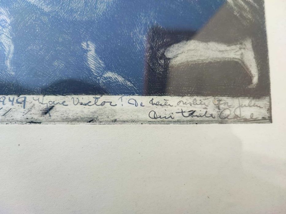 Grafika,P.Jezus zdjęty z Krzyża,1949 r.sygn.podpisem,za szybą