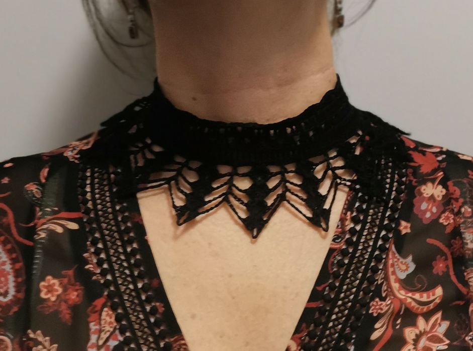Szydełkowy naszyjnik, choker, kołnierzyk