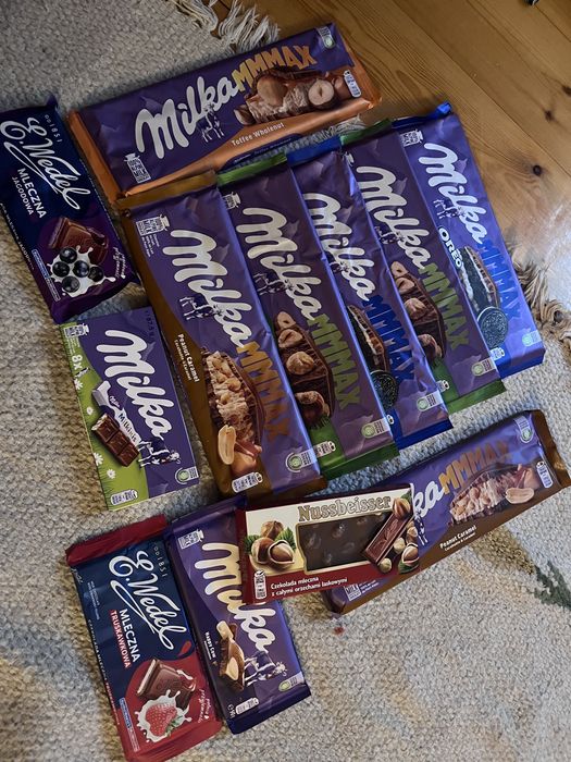 Zestaw czekolad milka wedel nussbeiser