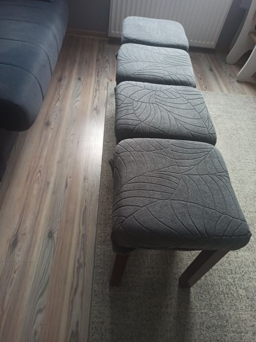 Taborety drewniane z odbiciem, 35 x35, 4 szt
