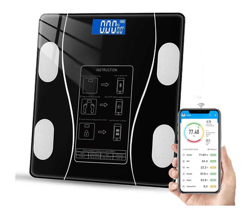 Waga Łazienkowa Analityczna Smart Bluetooth IMC 13 Parametrów Szkło