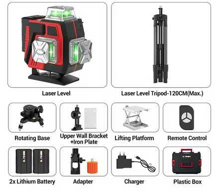 Pozsiomica laserowa L FINE 4D 360 stopni + STATYW