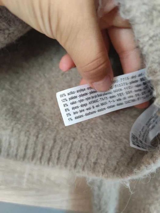 sweter brązowy do pasa zara S bez wad jak nowy