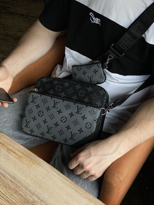 Мужская сумка Louis Vuitton чоловіча сумка барсетка месенджер клатч тріо 3в1 через плече клатч