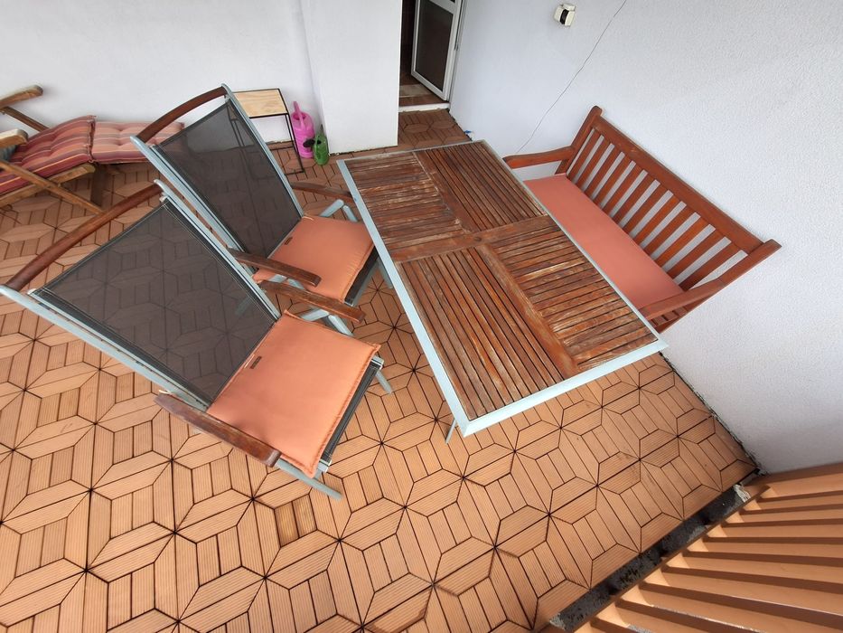 Zestaw mebli ogrodowych ławka krzesło stół ogrodowy