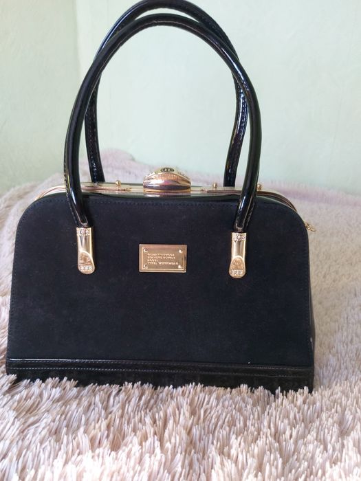 Сумка замшевая чёрного цвета