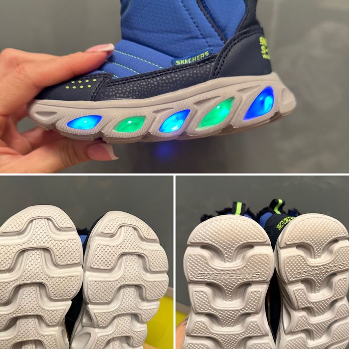 ‼️ сапожки Skechers 23 р дутіки що світяться зимове взуття ботінки