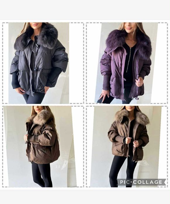 Kurtka puchowa zimowa lis