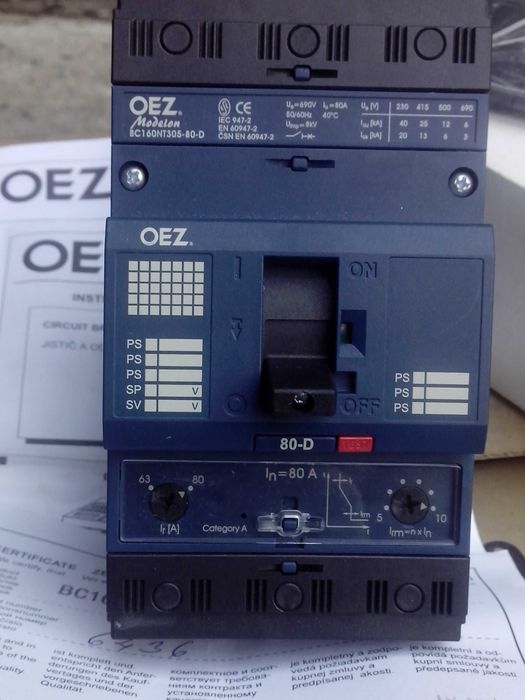 Автоматические выключатели OEZ BC160NT305 Чехия.