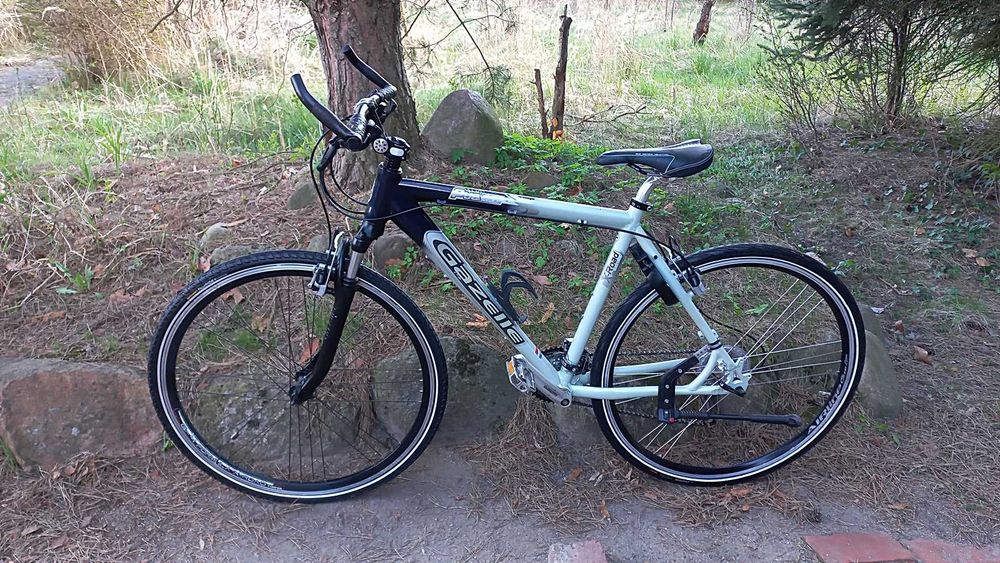 Alu Rower Miejski Męski Gazelle Puerto 3x8 Alivio Magura Amortyzator28