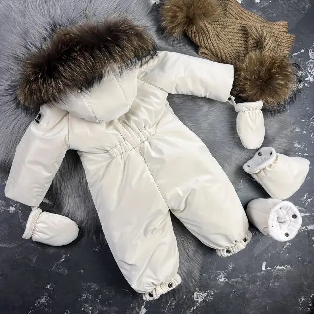 Комбінезон зимовий з натуральним хутром брендовий Bewarm 80 розмір