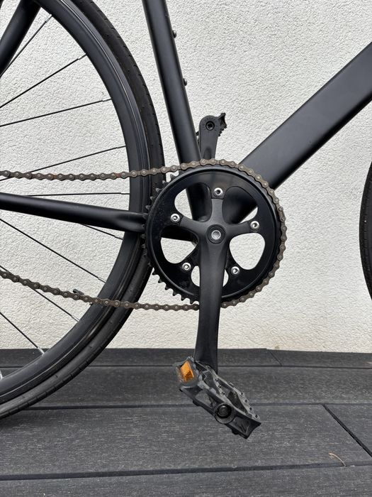 rower singlespeed ostre kolo fixie 6KU Fixed Gear Baanfiets Zwart - 58CM