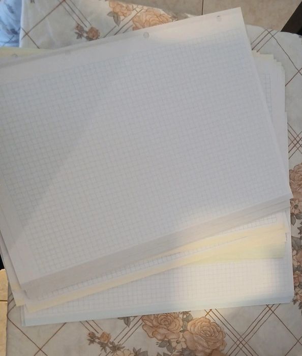 Folha de caderno A4 quadrícular