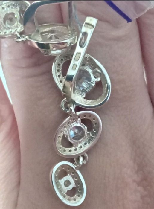 СЕРЬГИ серебро + золото