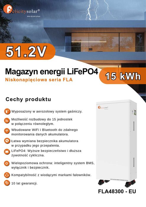 Magazyn energii 15kWh FLA48300-EU FelicityESS 15kWh LiFePO4 LV
