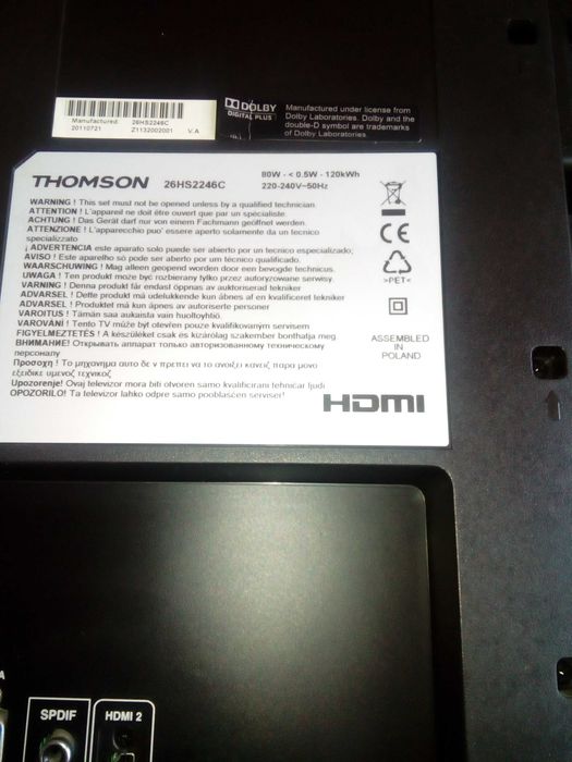 Telewizor Thomson 26HS2246C + komputer stacjonarny