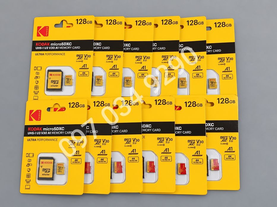 Карта пам'яті Kodak 128GB microSDXC U3 V30 A1 Class 10
