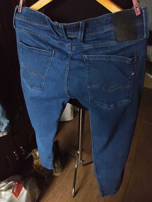 Джинсы Replay Anbass jeans Italy w32 stretch mid blue.