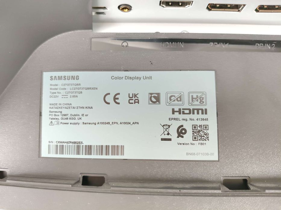 Monitor LED Samsung Odyssey  G7  C27G73TQSR 27