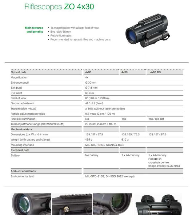 Приціл Hensoldt ZO 4x30i (Cal. 5,56) / ACOG, Elcan