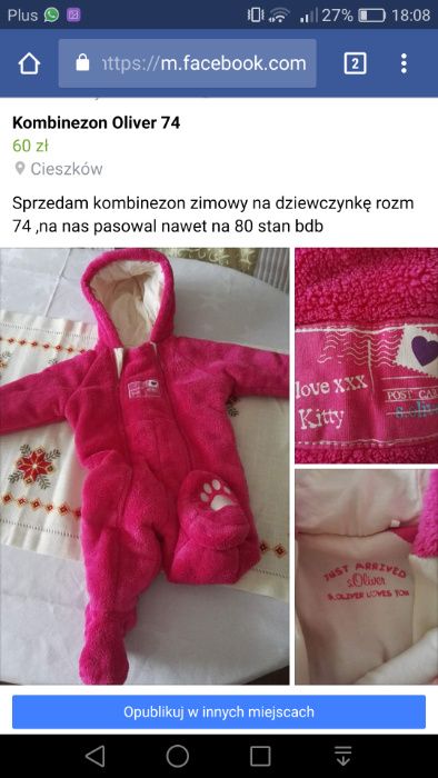 Kombinezon dzieciecy 74