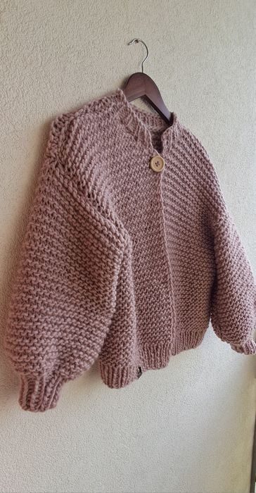 Sweter Bomber 100%wełna. Handmade.