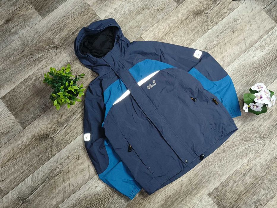 [S-M] JACK WOLFSKIN вітрівка на мембрані трекінгова чоловіча синя