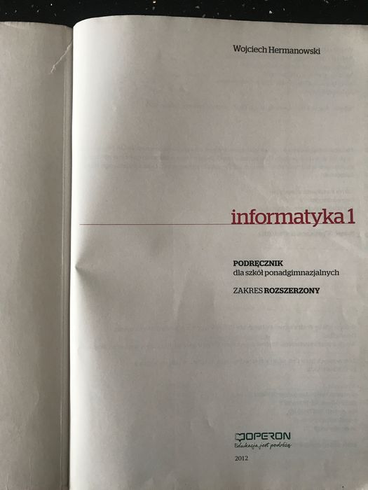 Informatyka Ciekawi świata 1. Podręcznik, zakres rozszerzony, CD.