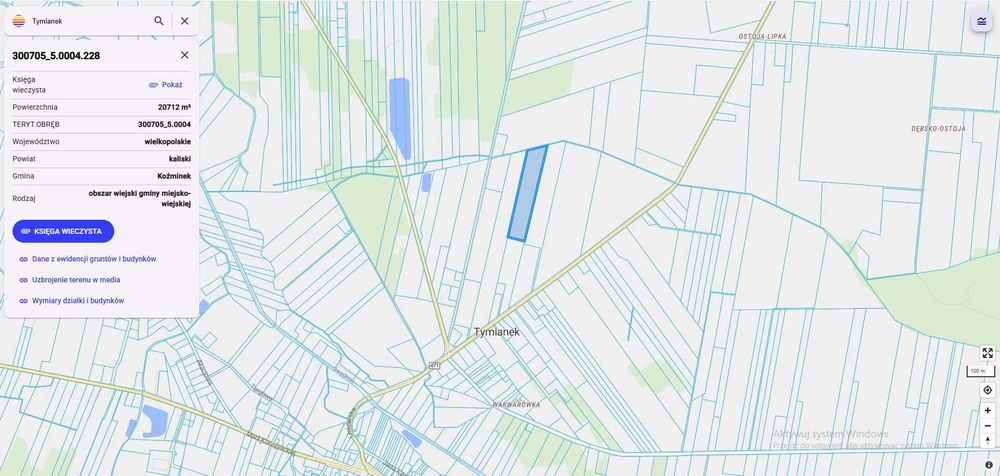 Działka budowlana w Tymianku gmina Koźminek 1100 m² do wyboru 7 z 14 sztuk. Działki budowlane Tymianek Koźminek. Woda, prąd, internet swiatłowodowy - Widok 4
