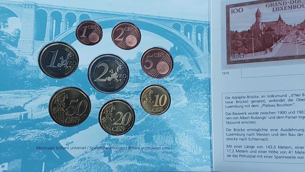 Set Conjunto Euro - Luxemburgo 2003 BNC 1ct até 2 euro