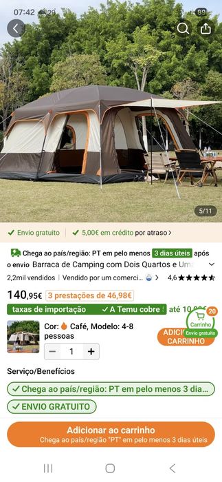 Tenda de campismo