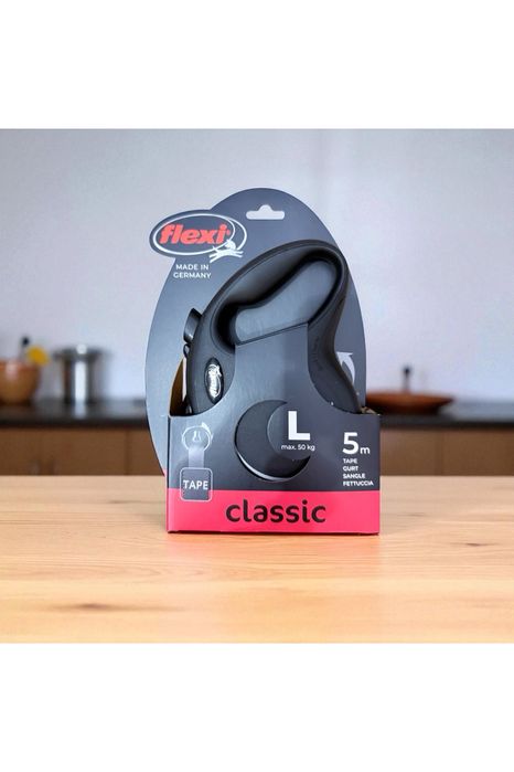 NOWA smycz flexi L czarna 5m do 50kg made in germany