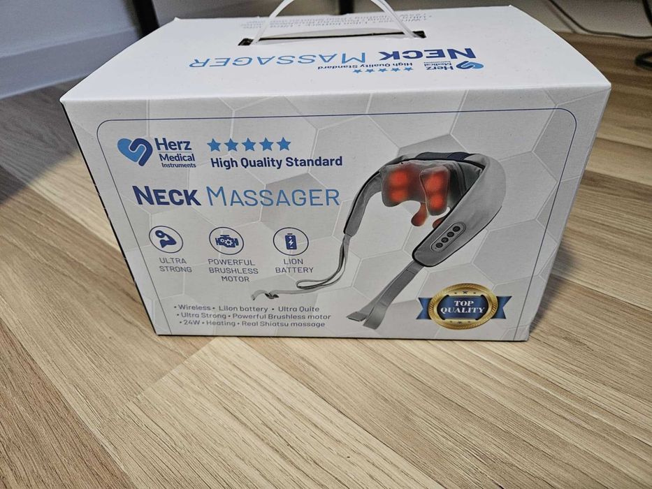 Masażer BEZPRZEWODOWY do Szyi Karku Ramion Pleców na AKUMULATOR Herz