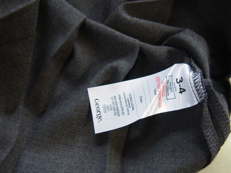 Spódnica szkolna 98-104 cm szara george plisowana