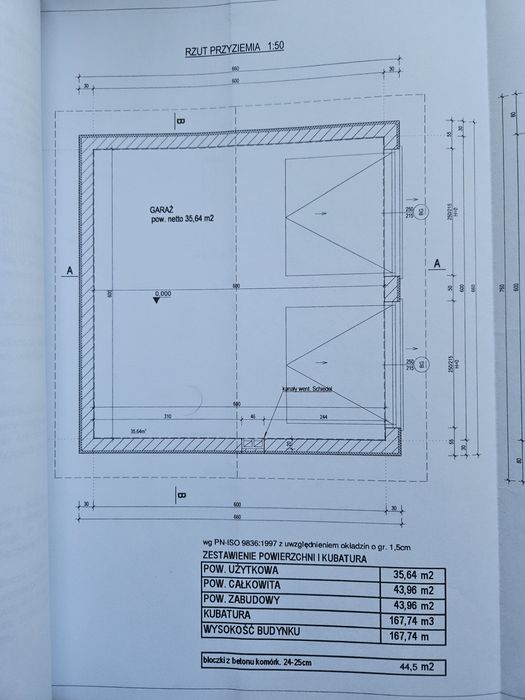 Projekt garażu 2 stanowiskowego