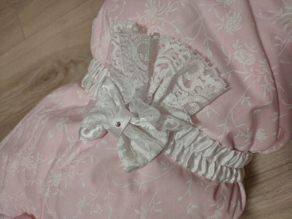 Нарядный теплый конверт-одеяло на выписку из роддома для девочки 2 в 1