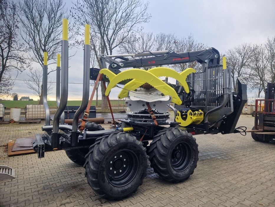 PALMS 12U + ŻURAW 7.78 + KLEMBANK + RADIO + napęd 2wd przyczepa leśna