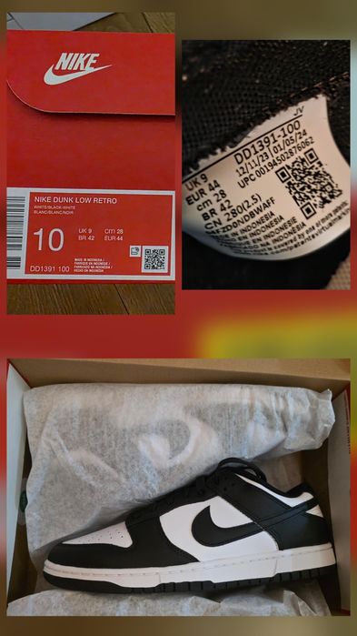 Nowe buty Nike Dunk retro Low Panda r.44 28cm