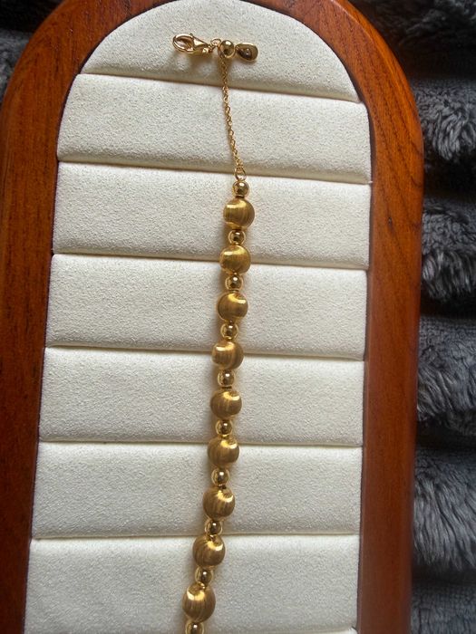 Pulseira Olho de Gato Prata 925 Banhada a Ouro Bracelet 7mm