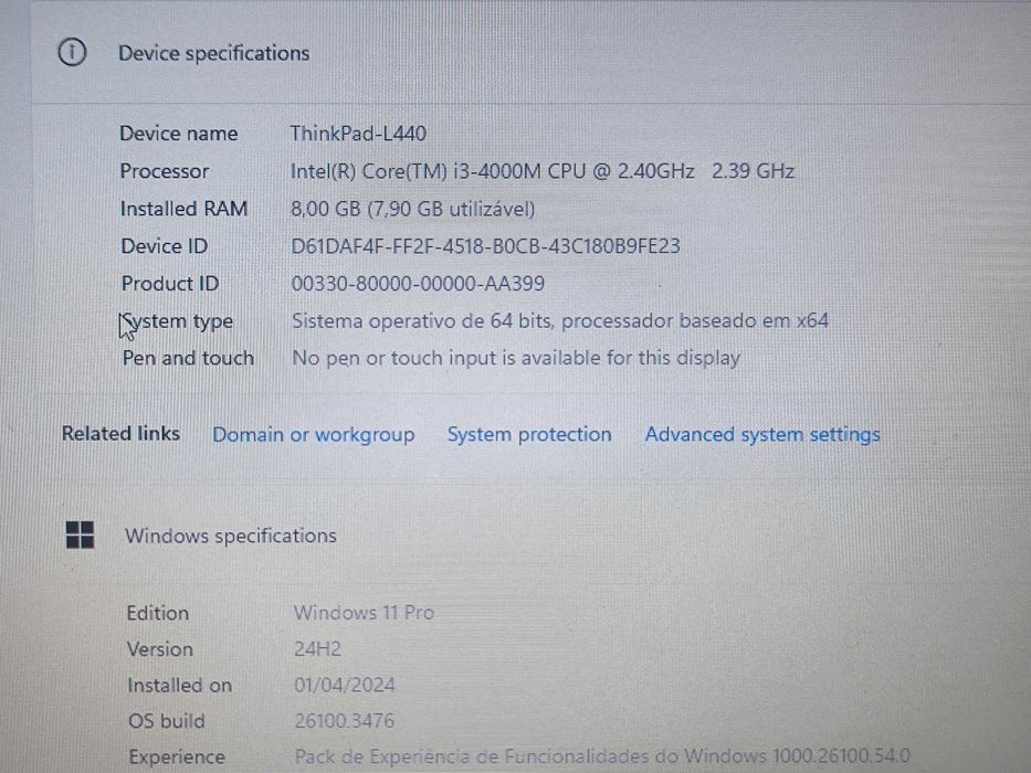 Lenovo ThinkPad L440 i3 ssd 128GB 8GB ram